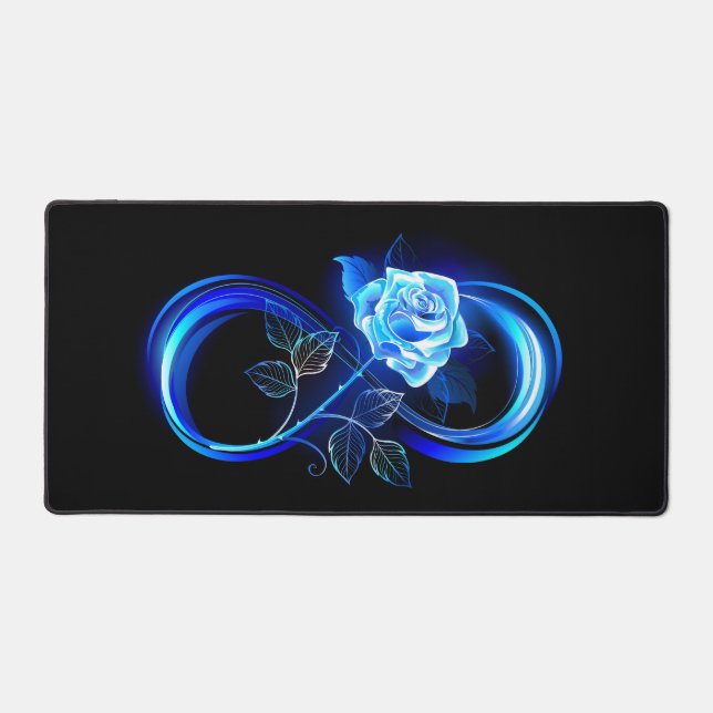 Alfrombrillas De Escritorio Glowing infinity with blue rose (Anverso)