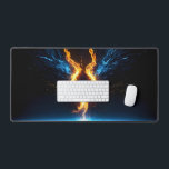 Alfrombrillas De Escritorio Glowing Magic Fire Ring Blue Orange Gaming<br><div class="desc">Dominate your gaming setup or workspace with a desk mat that radiates pure, epic elemental power. This massive horizontal canvas flawlessly showcases a spectacular, glowing magical ring formed by the intense collision of vibrant blue energy and fierce orange flames. The dynamic fire spreads outward like wings across the pure black...</div>