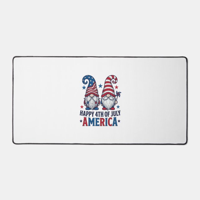 Alfrombrillas De Escritorio Gnomos Patrióticos Feliz 4 de Julio Camiseta Améri (Anverso)