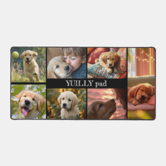 Alfrombrillas De Escritorio Golden Retriever Happy Collage Desk Mat