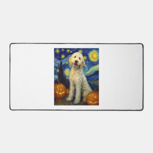 Alfrombrillas De Escritorio Goldendoodle Perro Lindo Halloween Jack O Lantern