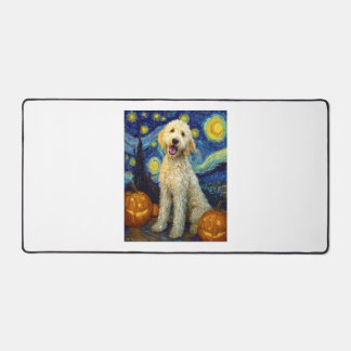 Alfrombrillas De Escritorio Goldendoodle Perro Lindo Halloween Jack O Linterna