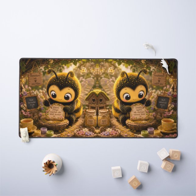 Alfrombrillas De Escritorio Goldene Hummel im Blütentanz.10 (Mesa para niños)