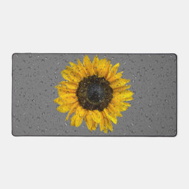 Alfrombrillas De Escritorio Gotas De Lluvia En El Girasol