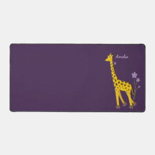 Alfrombrillas De Escritorio Graciosa Giraffe Rollersking Animal Purple Girly