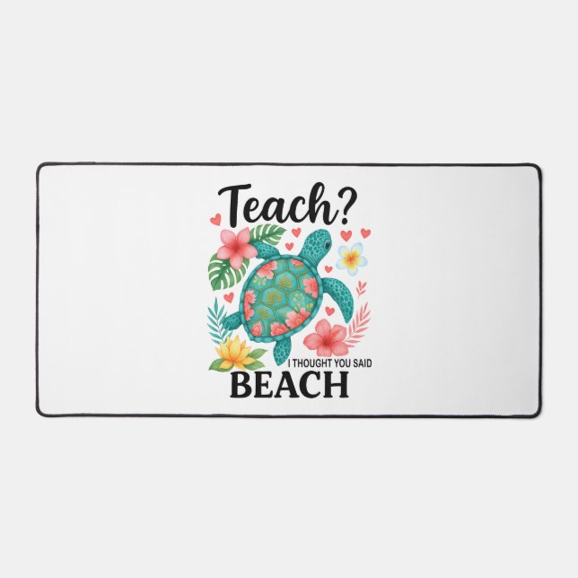 Alfrombrillas De Escritorio Gracioso profesor de playa Tortuga de verano (Anverso)