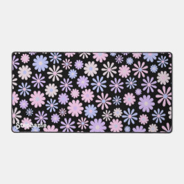 Alfrombrillas De Escritorio Gradiente Retro Rosa Morado Azul Daisises Negro