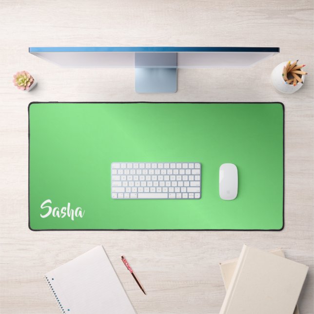 Alfrombrillas De Escritorio Gradiente verde de nombre personalizado (Oficina 1)