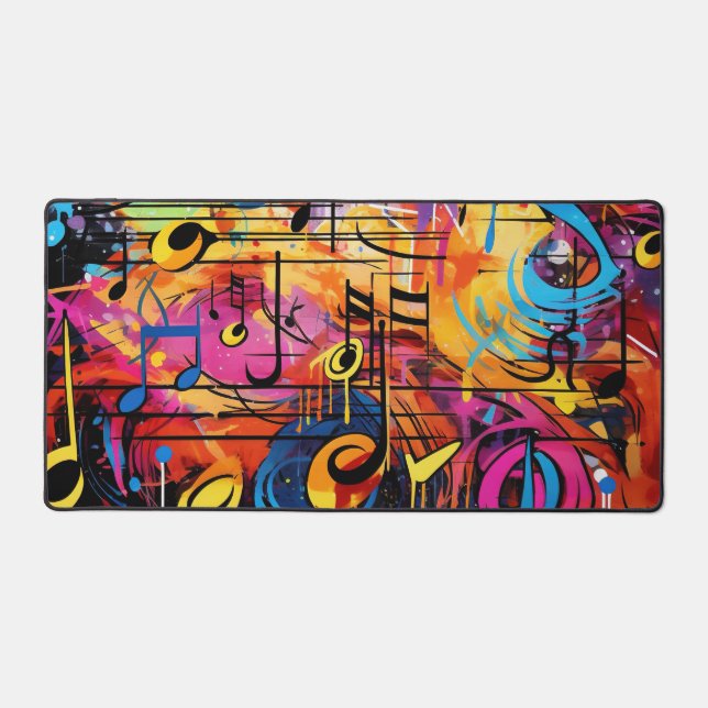 Alfrombrillas De Escritorio Graffiti Musical Notes Desk Mat (Anverso)