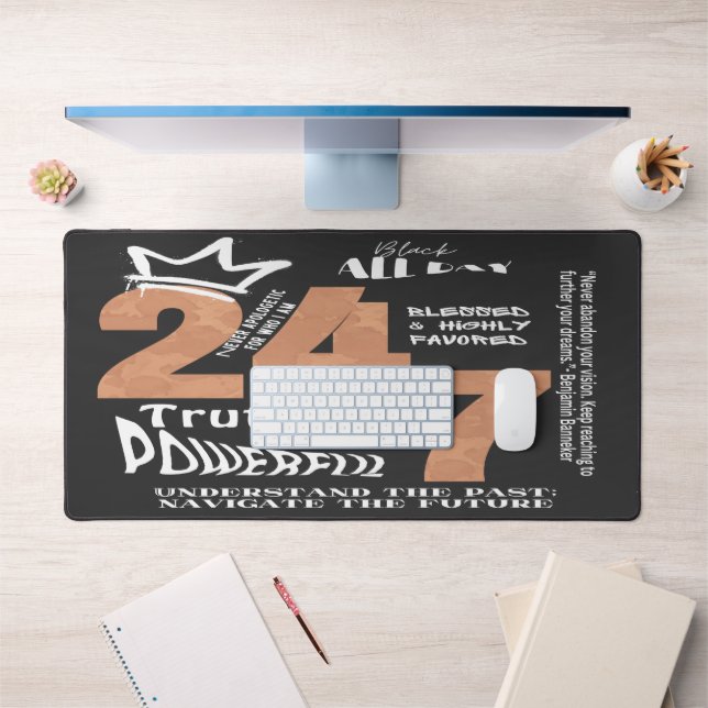 Alfrombrillas De Escritorio Gráfico de eslóganes Black All Day 24/7 (Oficina 1)