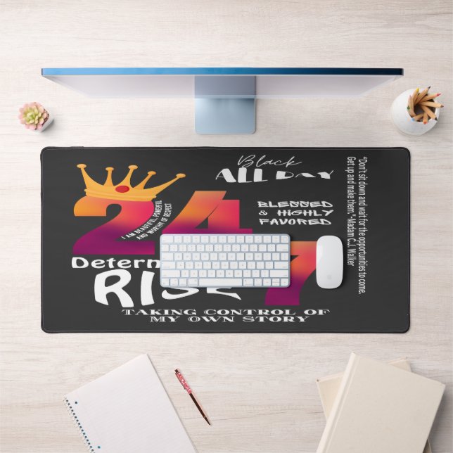 Alfrombrillas De Escritorio Gráfico de eslóganes Black All Day 24/7