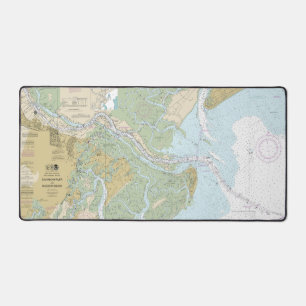 Alfrombrillas De Escritorio Gráfico naumático del río Savannah y del Wassaw