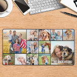 Alfrombrillas De Escritorio Gran Personalizado de 12 Collages de fotos simple<br><div class="desc">Esta alfombra de personalizable cuenta con un collage de fotos perfecto para mostrar tus fotos favoritas de familia, mascotas, amigos o abuelos. El diseño moderno y bonito es ideal para los amantes del perro, la familia y los amigos, o para aquellos que buscan un accesorio divertido en el escritorio. Es...</div>