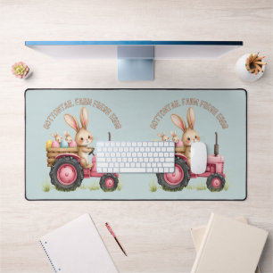 Alfrombrillas De Escritorio Granja del conejo de Pascua caprichosa Tractor vin