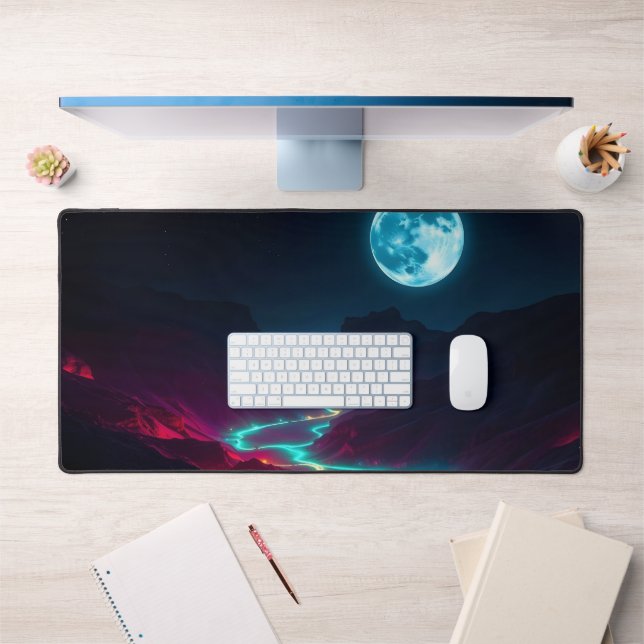 Alfrombrillas De Escritorio Grasas Oscuras Moon Desk Mat - Estética Celestial  (Oficina 1)