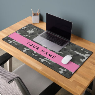 Alfrombrillas De Escritorio Gray Camouflage Pattern, Your name, Personalize
