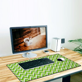 Alfrombrillas De Escritorio Green Chevron Pattern Desk Mat