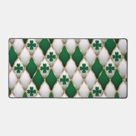 ALFROMBRILLAS DE ESCRITORIO GREEN WHITE GOLD IRISH TUFTED LOOK SHAMROCKS