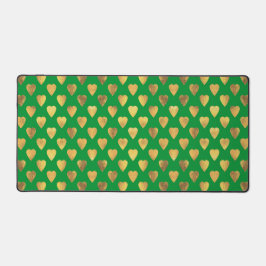 ALFROMBRILLAS DE ESCRITORIO GREEN WITH SHINY GOLD HEARTS
