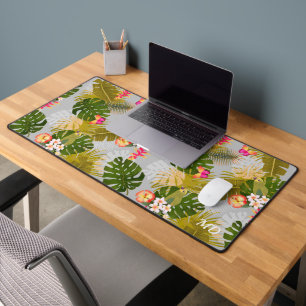 Alfrombrillas De Escritorio Gris del Jardín de Foliage Tropical
