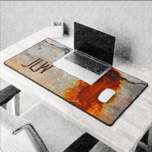 Alfrombrillas De Escritorio Gris y naranja oxidado con estilo urbano grunge