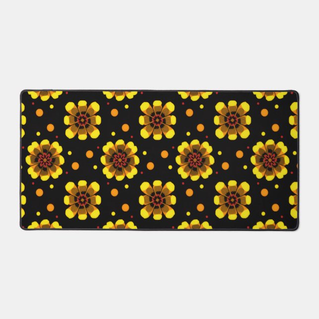 Alfrombrillas De Escritorio Groovy 70s Daisy Flower Power Pattern (Anverso)