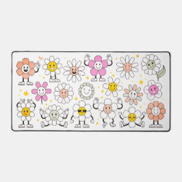 Alfrombrillas De Escritorio Groovy Retro Girly Happy Flower Personalizado