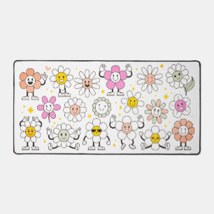 Alfrombrillas De Escritorio Groovy Retro Girly Happy Flower Personalizado