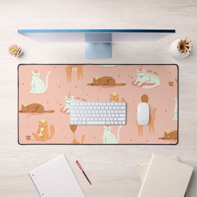 Alfrombrillas De Escritorio Grumpy Birthday Cats Desk Mat (Oficina 1)