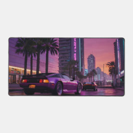 Alfrombrillas De Escritorio GTA 6 Vibe Desk Mat Retro Car en la mesa de neón