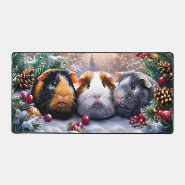 Alfrombrillas De Escritorio Guinea Cerdos Winter Wonderland (Anverso)
