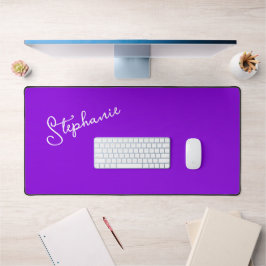 Alfrombrillas De Escritorio Guión de nombre personalizado púrpura minimalista 
