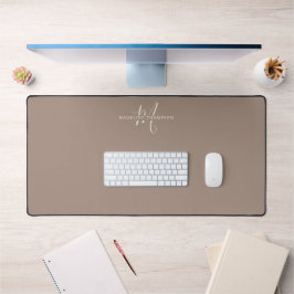 Alfrombrillas De Escritorio Guión monogramado de Warmth Beige