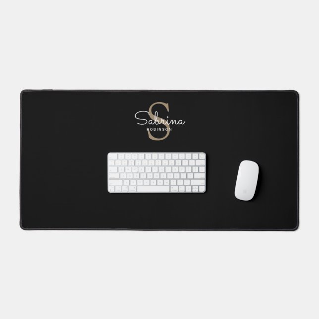 Alfrombrillas De Escritorio Guión personalizado simple negro (Teclado y ratón)