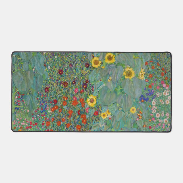 Alfrombrillas De Escritorio Gustav Klimt - Jardín de campo con girasoles (Anverso)