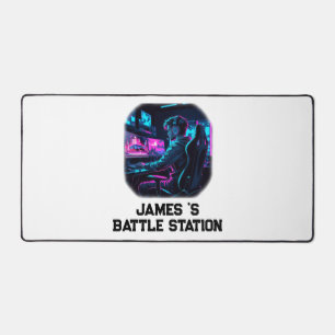 Alfrombrillas De Escritorio Habitación de Gamer Cyberpunk RGB Neon Nombre Pers