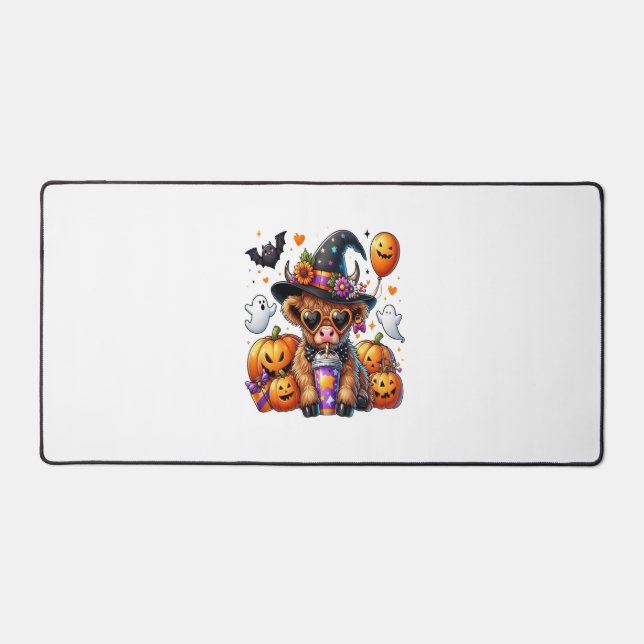 Alfrombrillas De Escritorio Halloween Cute Highland Cow (Anverso)