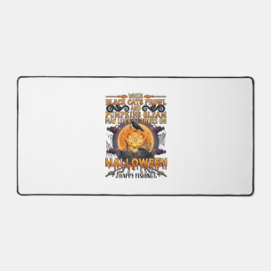 Alfrombrillas De Escritorio Halloween Feliz Pesca Gatos Negros Calabazas Cuerv
