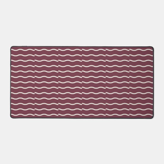 Alfrombrillas De Escritorio Hand-Drawn Wavy Ticking Stripe | Deep Burgundy (Anverso)