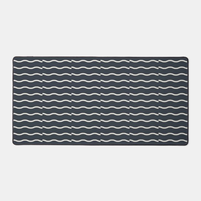 Alfrombrillas De Escritorio Hand-Drawn Wavy Ticking Stripe | Deep Charcoal  (Anverso)