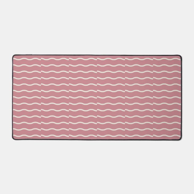 Alfrombrillas De Escritorio Hand-Drawn Wavy Ticking Stripe | Dusty Rose (Anverso)