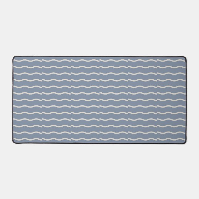 Alfrombrillas De Escritorio Hand-Drawn Wavy Ticking Stripe | Faded Blue (Anverso)