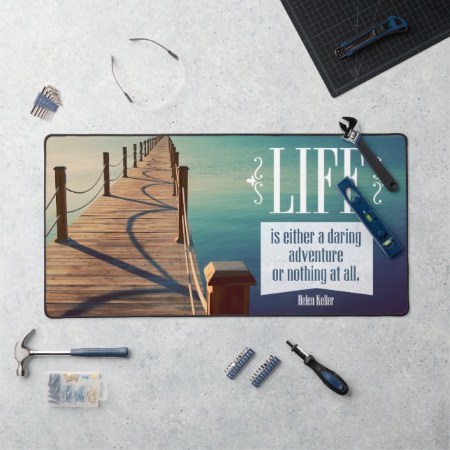 Alfrombrillas De Escritorio Helen Keller cita Inspiradora "aventura" (Puesto de trabajo)