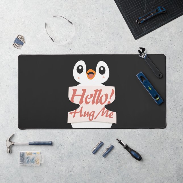 Alfrombrillas De Escritorio Hello! Hug Me - penguin costume personalization (Puesto de trabajo)