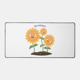 Alfrombrillas De Escritorio Hermosos girasoles alegres sonrientes ilustracion 
