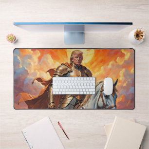 Alfrombrillas De Escritorio Heroico guerrero Trump en armería dorada