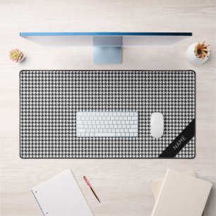 Alfrombrillas De Escritorio Herringbone Black White NAME Classic Preppy