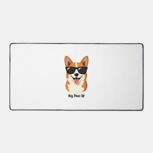 Alfrombrillas De Escritorio Hey Vintage, Patas Arriba Corgi con Gafas Divertid