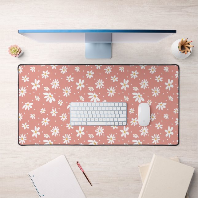 Alfrombrillas De Escritorio Hippie Floral Retro 70 Daisy Pink Home Office (Oficina 1)