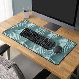 Alfrombrillas De Escritorio Hoja Tropical Acuarela Verde Turquesa